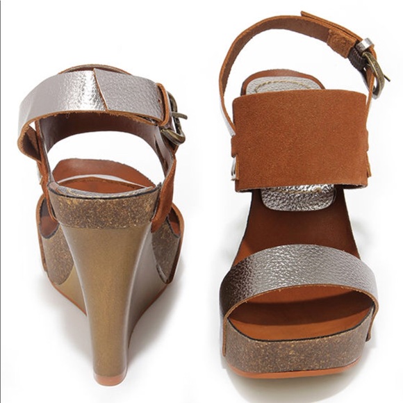 Boho Vibes Leather Cork Platform Wedge Sandal - Picture 3 of 4
